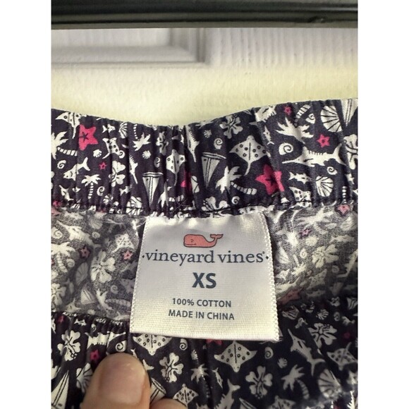 Women’s Vineyard Vines XS Cotton Pajama Pants Sailboats Starfish Palm Trees - Picture 2 of 3